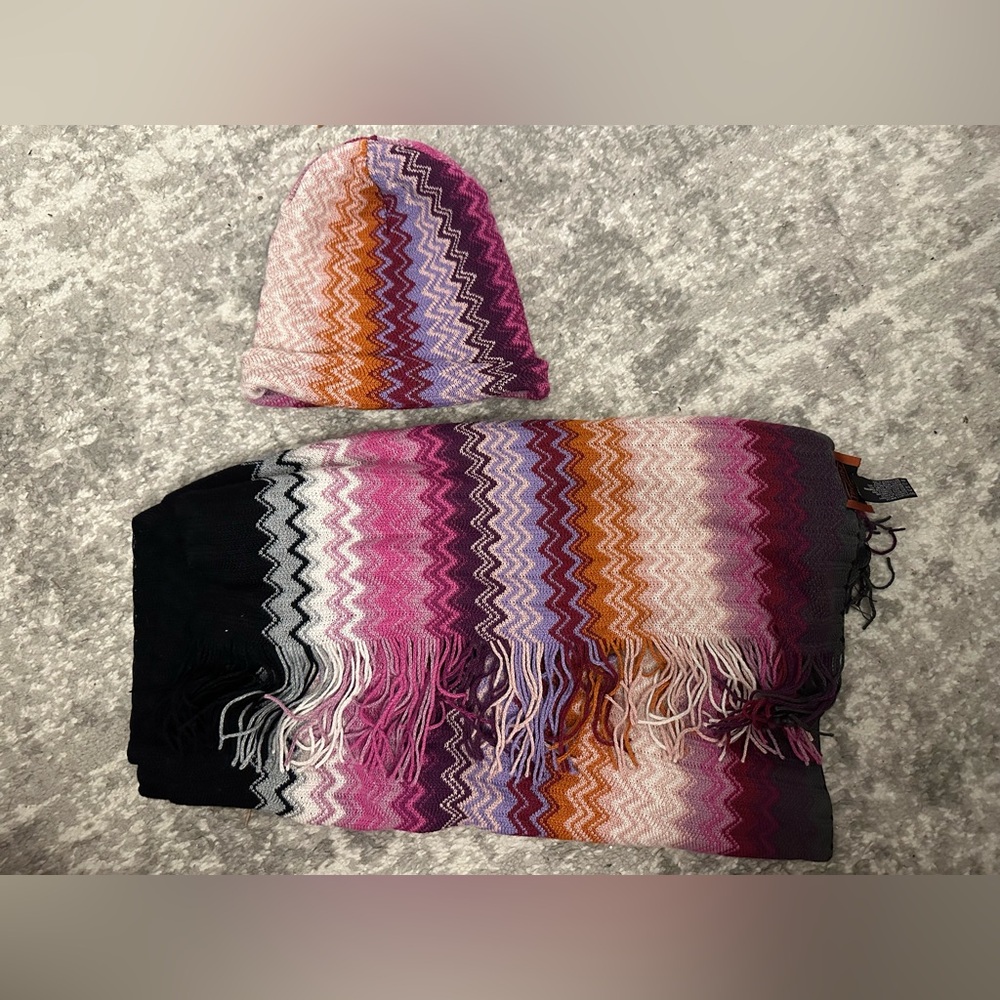 Missoni Multicolor Zigzag Knit Hat